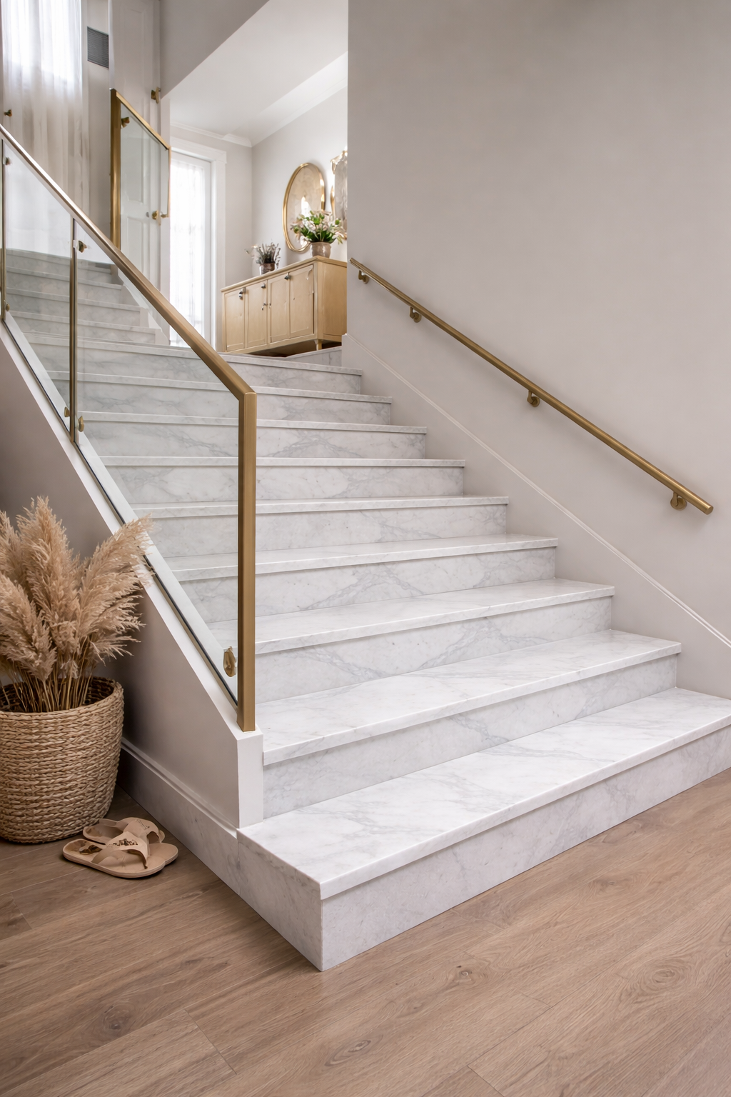 Set Treapta + Contratreapta din Marmura Volakas